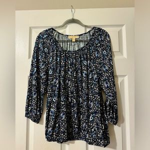 Michael Kors floral 3/4 sleeve top